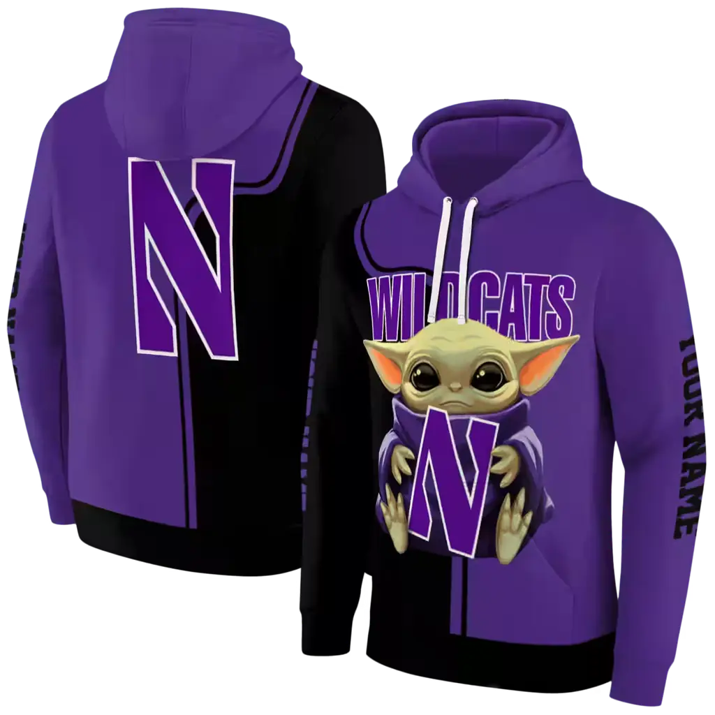 custom northwestern wildcats baby yoda purple black hoodie fashion forward custom northwestern wildcats baby yoda purple black hoodie fashion forward