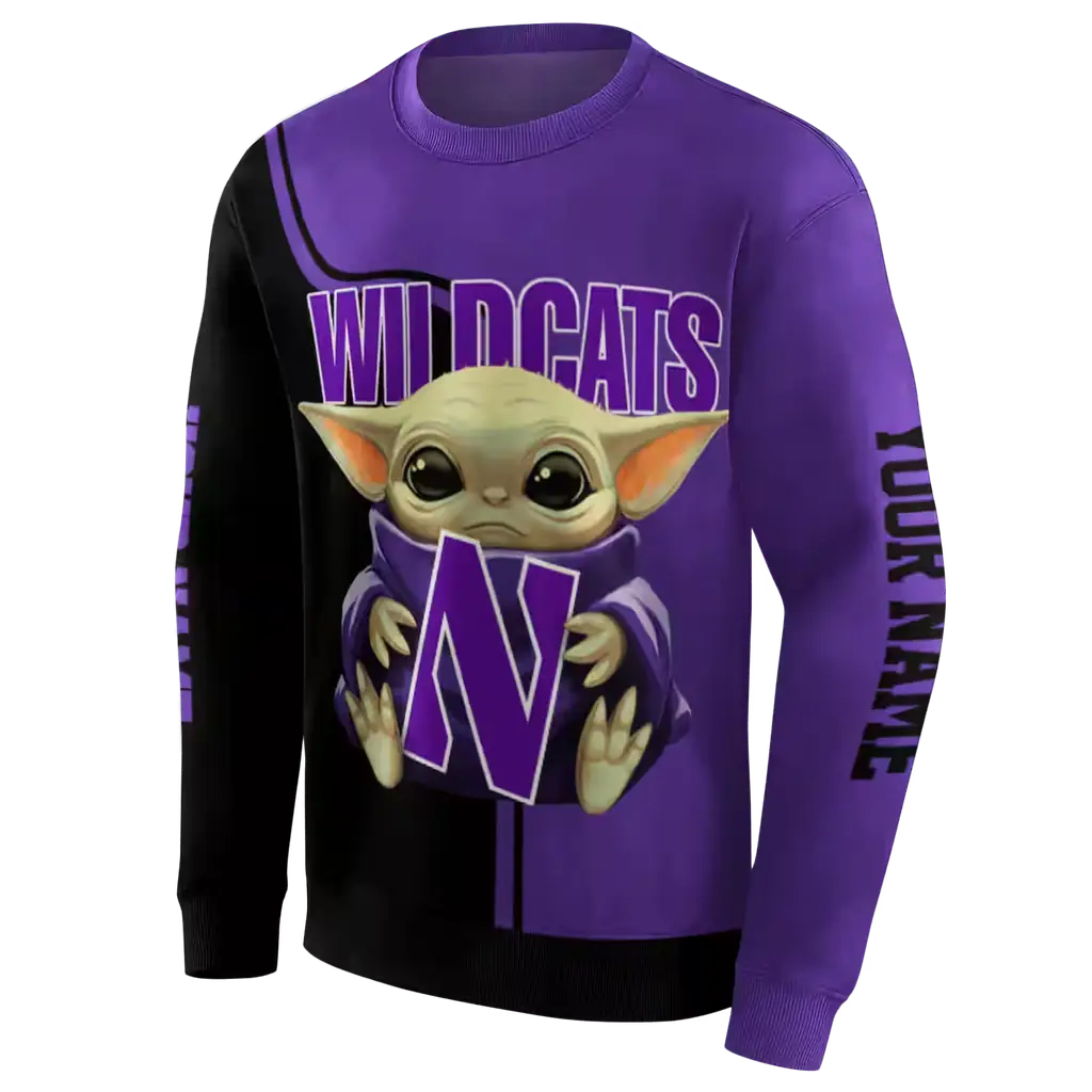 custom northwestern wildcats baby yoda purple black hoodie new arrival custom northwestern wildcats baby yoda purple black hoodie new arrival