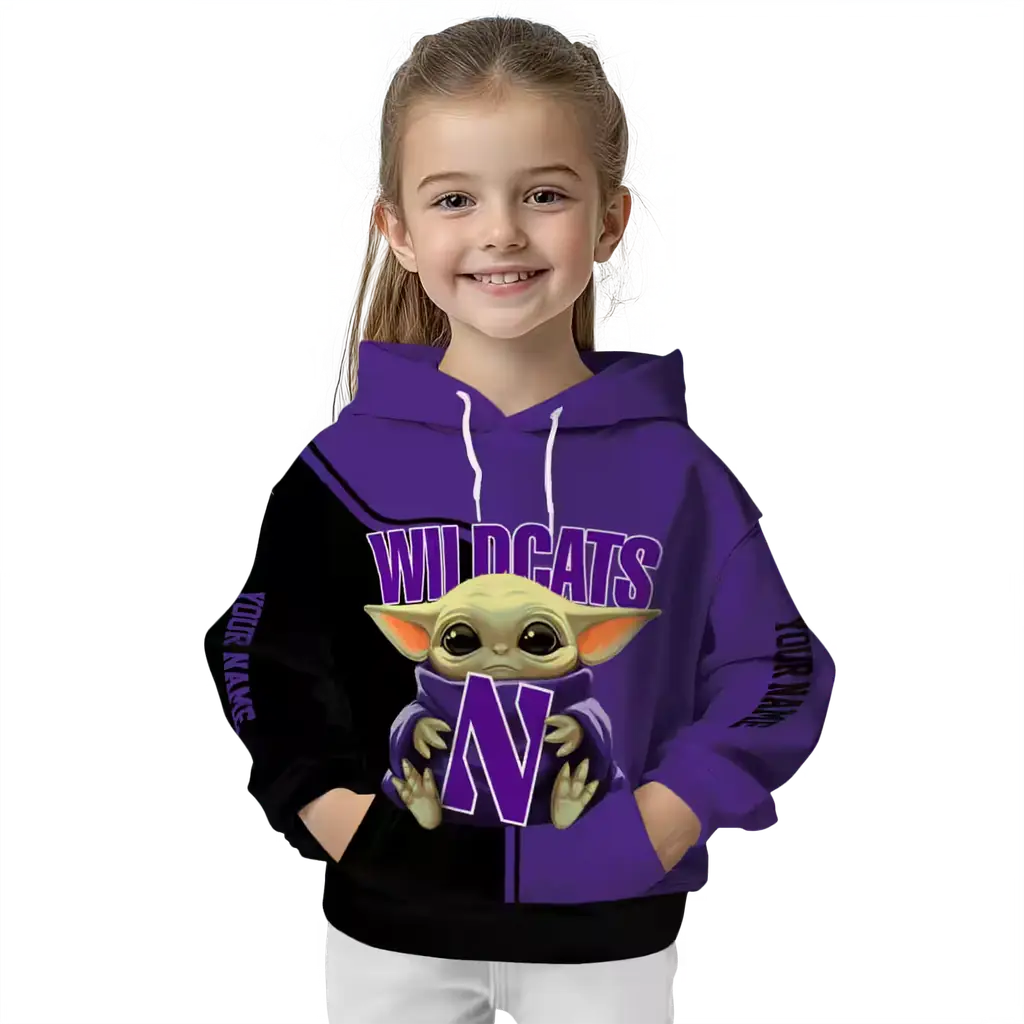 custom northwestern wildcats baby yoda purple black hoodie top rated custom northwestern wildcats baby yoda purple black hoodie top rated