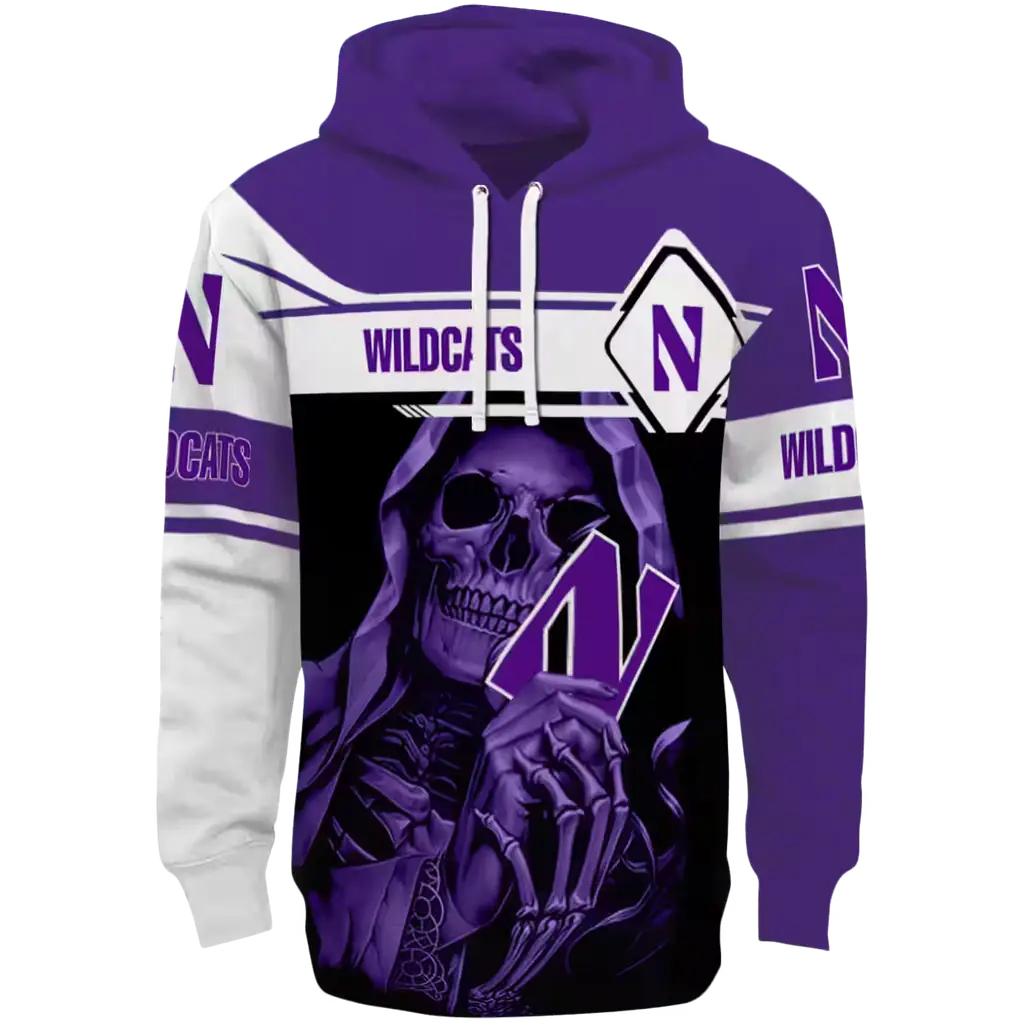 custom northwestern wildcats grim reaper purple black hoodie best selling custom northwestern wildcats grim reaper purple black hoodie best selling