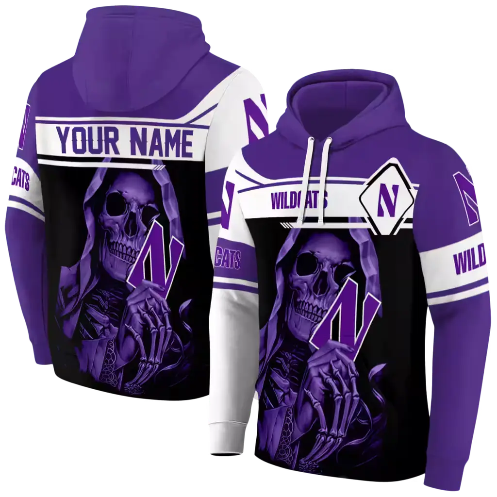 custom northwestern wildcats grim reaper purple black hoodie fashion forward custom northwestern wildcats grim reaper purple black hoodie fashion forward