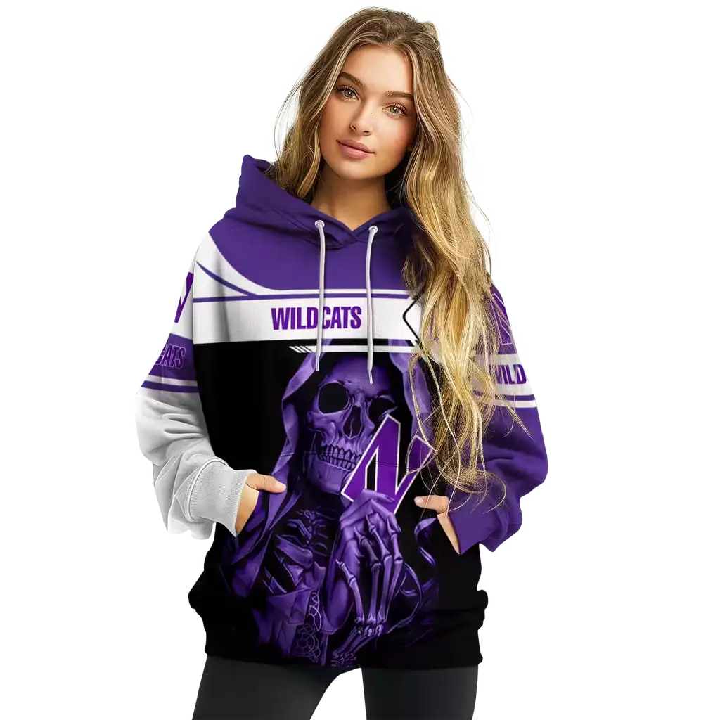 custom northwestern wildcats grim reaper purple black hoodie high quality custom northwestern wildcats grim reaper purple black hoodie high quality