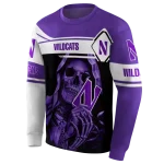 custom northwestern wildcats grim reaper purple black hoodie best selling