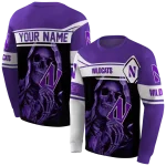 custom northwestern wildcats grim reaper purple black hoodie best selling