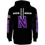 custom northwestern wildcats punisher skull black hoodie best selling