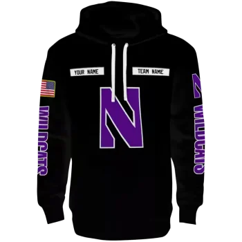 custom northwestern wildcats punisher skull black hoodie best selling