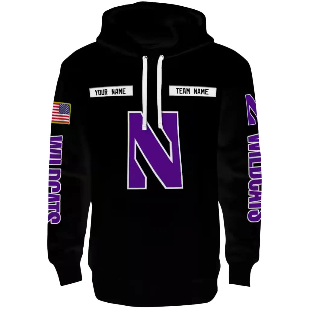 custom northwestern wildcats punisher skull black hoodie best selling custom northwestern wildcats punisher skull black hoodie best selling