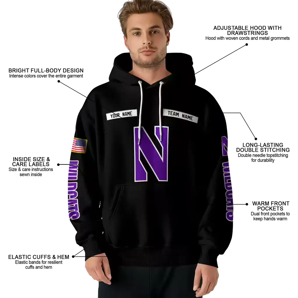 custom northwestern wildcats punisher skull black hoodie latest model custom northwestern wildcats punisher skull black hoodie latest model