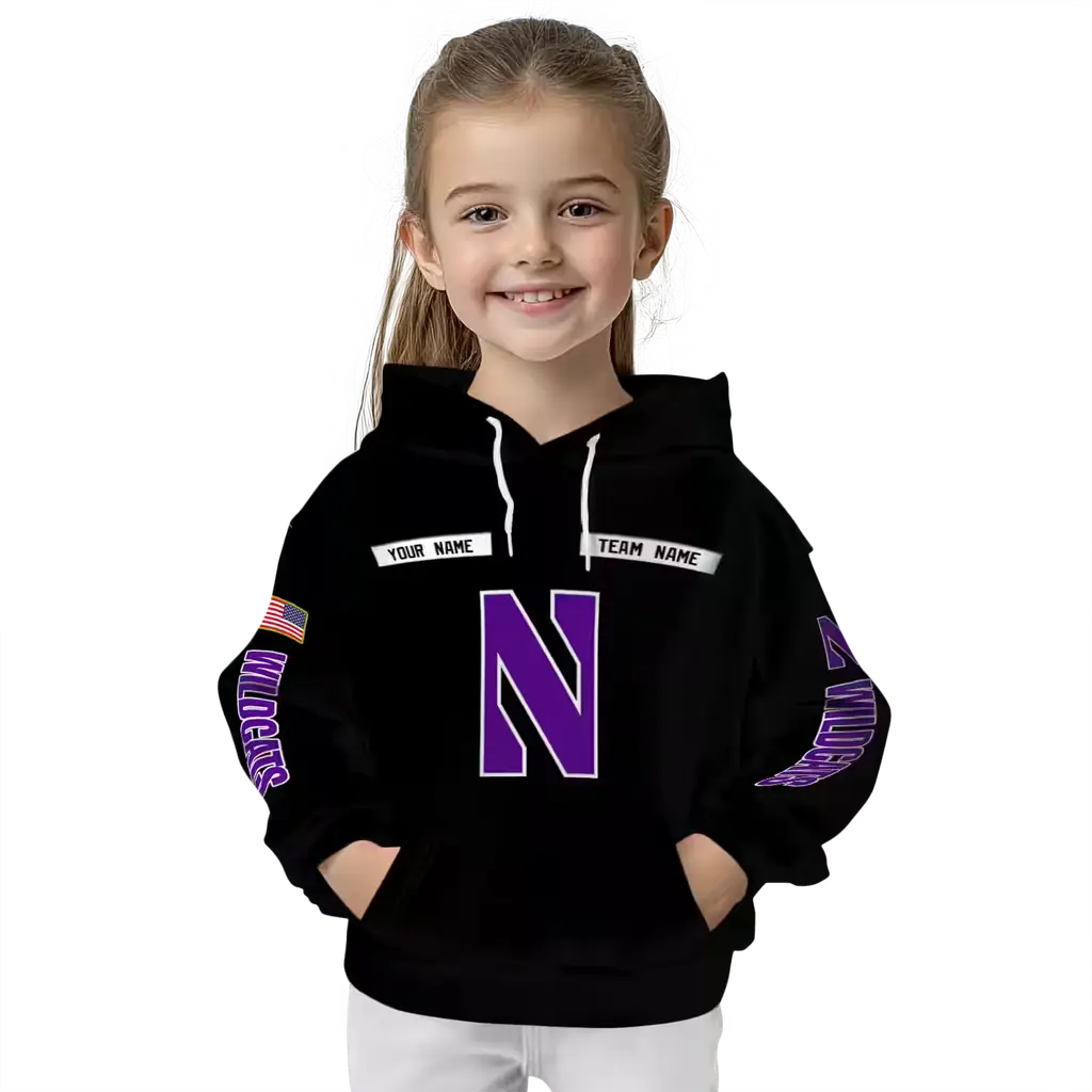 custom northwestern wildcats punisher skull black hoodie top rated custom northwestern wildcats punisher skull black hoodie top rated