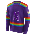 custom northwestern wildcats rainbow stripes purple hoodie best selling