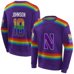 custom northwestern wildcats rainbow stripes purple hoodie best selling