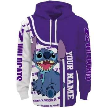 custom northwestern wildcats stitch purple hoodie best selling