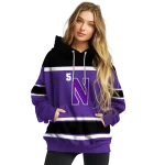 custom northwestern wildcats striped pattern purple hoodie best selling