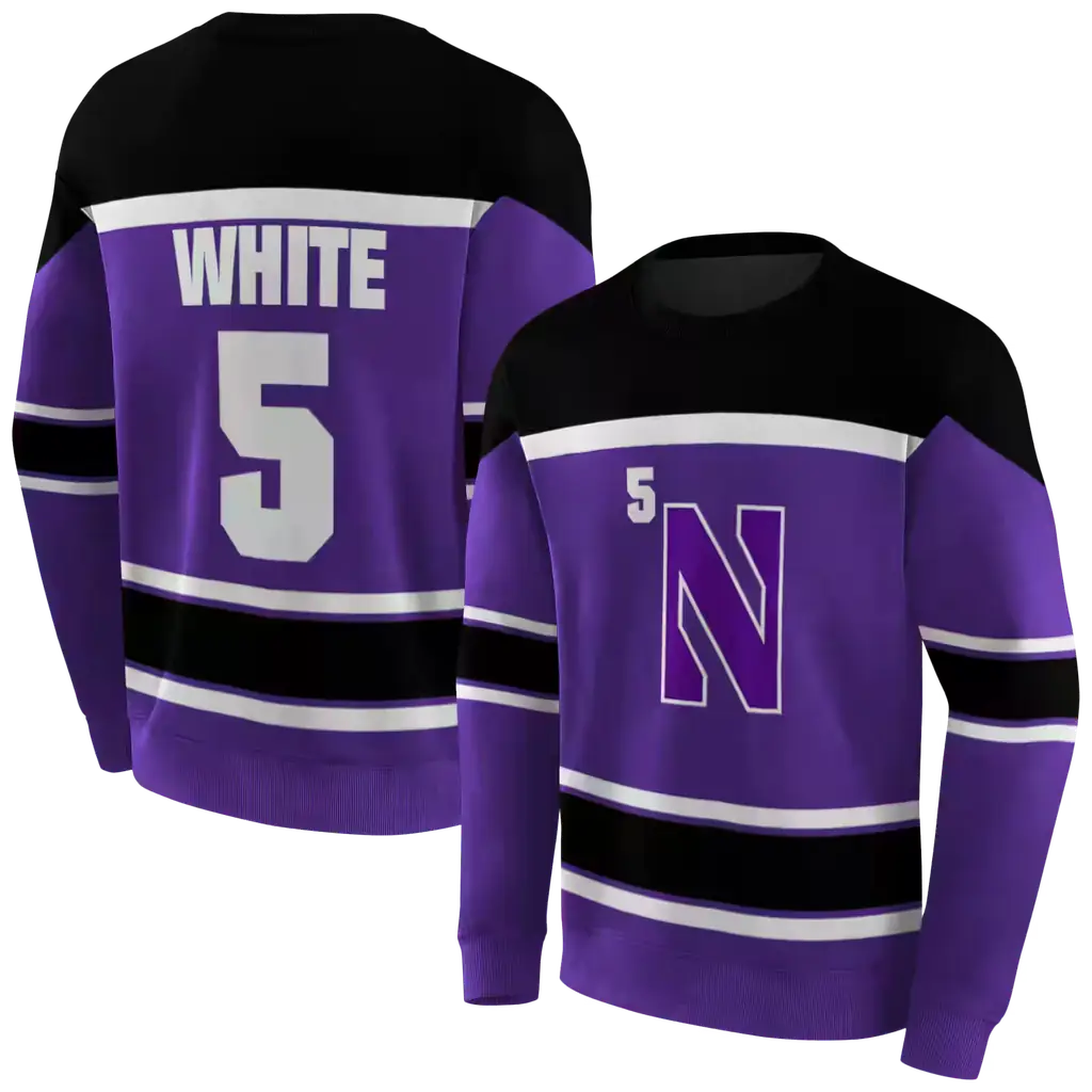 custom northwestern wildcats striped pattern purple hoodie premium grade custom northwestern wildcats striped pattern purple hoodie premium grade