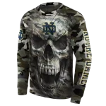 custom notre dame fighting irish camo skull hoodie best selling