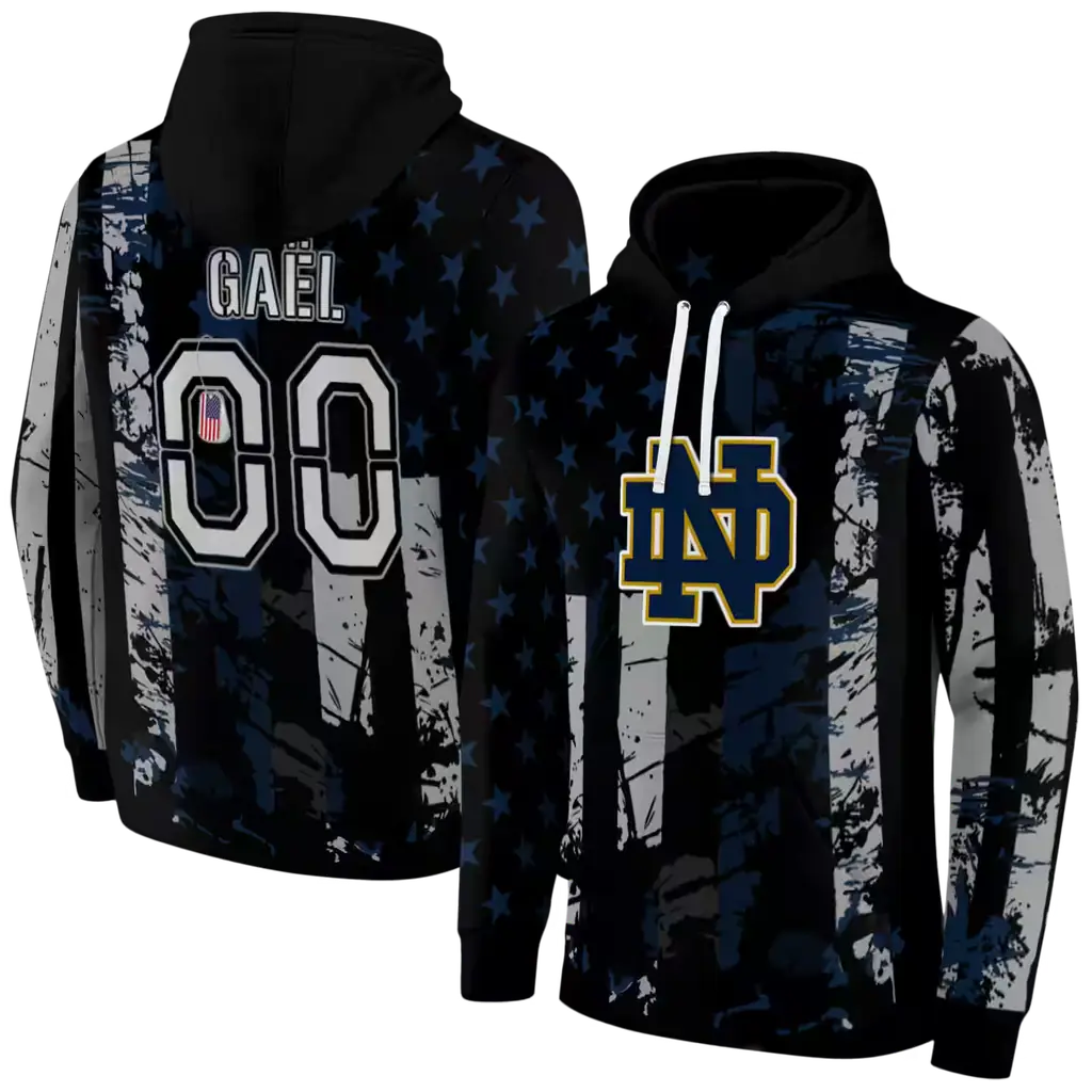 custom notre dame fighting irish distressed flag navy black hoodie fashion forward custom notre dame fighting irish distressed flag navy black hoodie fashion forward
