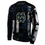 custom notre dame fighting irish distressed flag navy black hoodie best selling