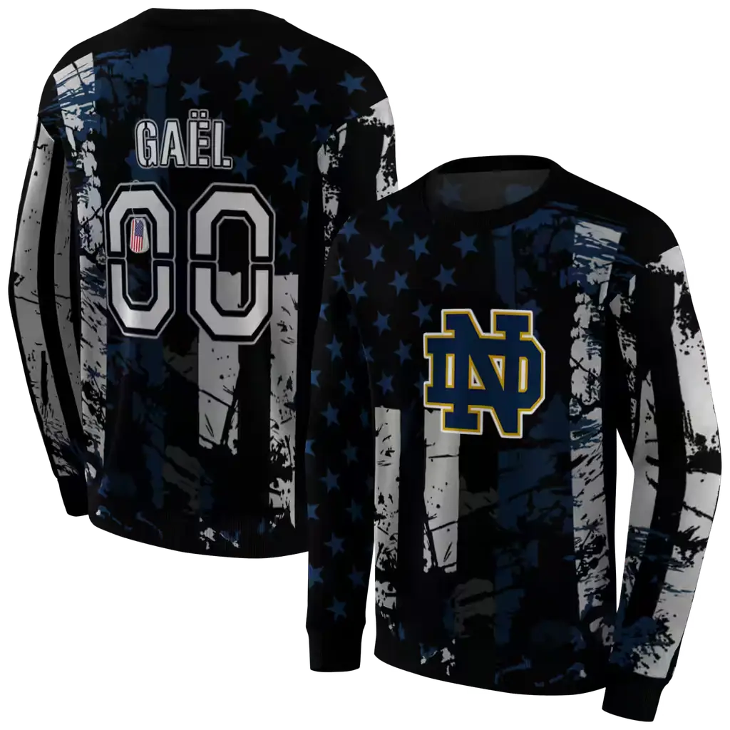custom notre dame fighting irish distressed flag navy black hoodie premium grade custom notre dame fighting irish distressed flag navy black hoodie premium grade