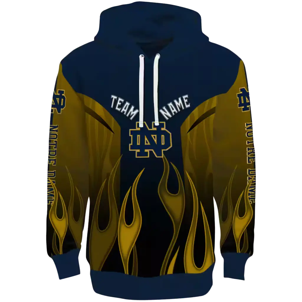 custom notre dame fighting irish flame design navy hoodie best selling custom notre dame fighting irish flame design navy hoodie best selling