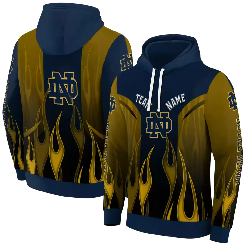 custom notre dame fighting irish flame design navy hoodie fashion forward custom notre dame fighting irish flame design navy hoodie fashion forward