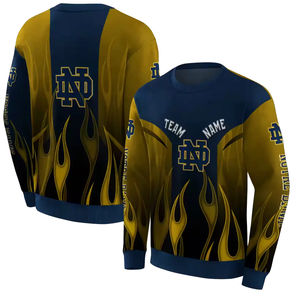 custom notre dame fighting irish flame design navy hoodie premium grade custom notre dame fighting irish flame design navy hoodie premium grade