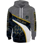 custom notre dame fighting irish hexagonal mesh navy black gray hoodie best selling