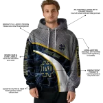 custom notre dame fighting irish hexagonal mesh navy black gray hoodie best selling