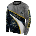 custom notre dame fighting irish hexagonal mesh navy black gray hoodie best selling