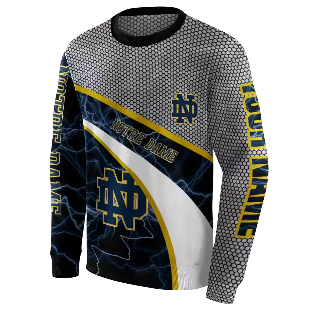 custom notre dame fighting irish hexagonal mesh navy black gray hoodie new arrival custom notre dame fighting irish hexagonal mesh navy black gray hoodie new arrival