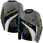 custom notre dame fighting irish hexagonal mesh navy black gray hoodie best selling
