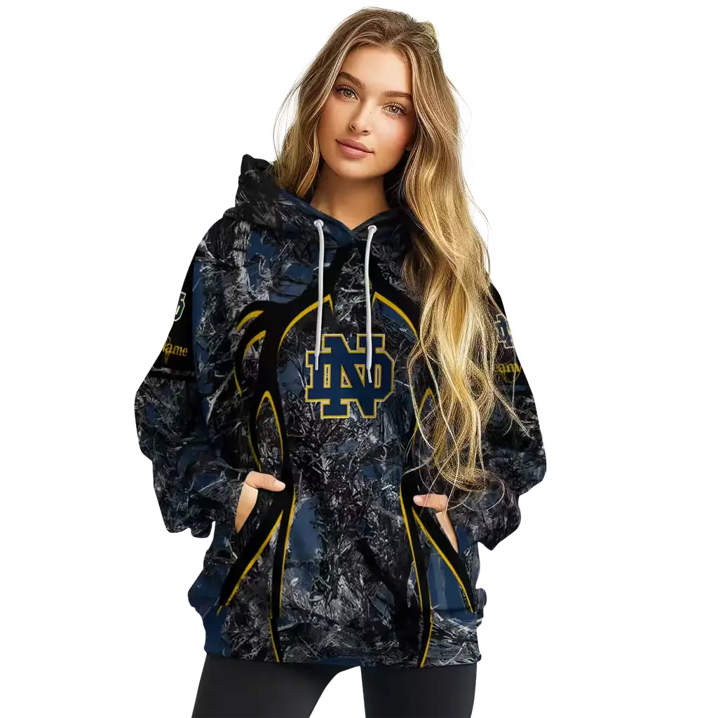 custom notre dame fighting irish hunting theme navy black hoodie high quality custom notre dame fighting irish hunting theme navy black hoodie high quality