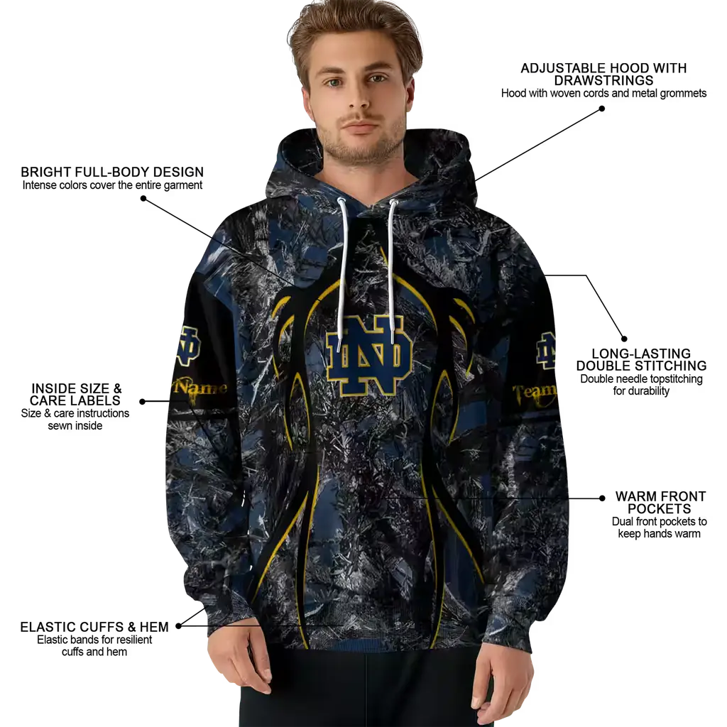 custom notre dame fighting irish hunting theme navy black hoodie latest model custom notre dame fighting irish hunting theme navy black hoodie latest model