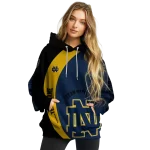 custom notre dame fighting irish minimalist design navy black hoodie best selling