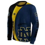 custom notre dame fighting irish minimalist design navy black hoodie best selling