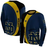custom notre dame fighting irish minimalist design navy black hoodie best selling