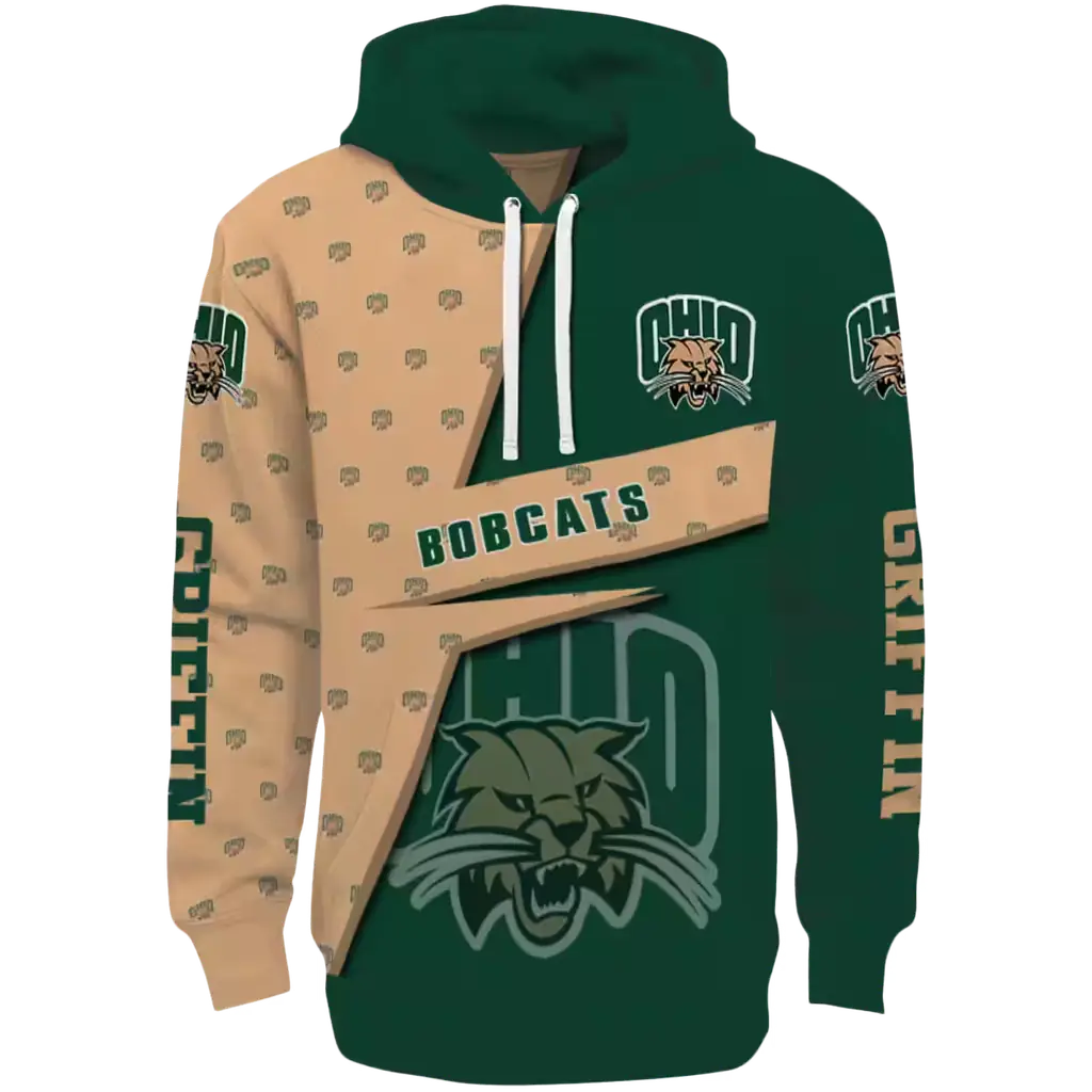 custom ohio bobcats abstract shape green hoodie best selling custom ohio bobcats abstract shape green hoodie best selling