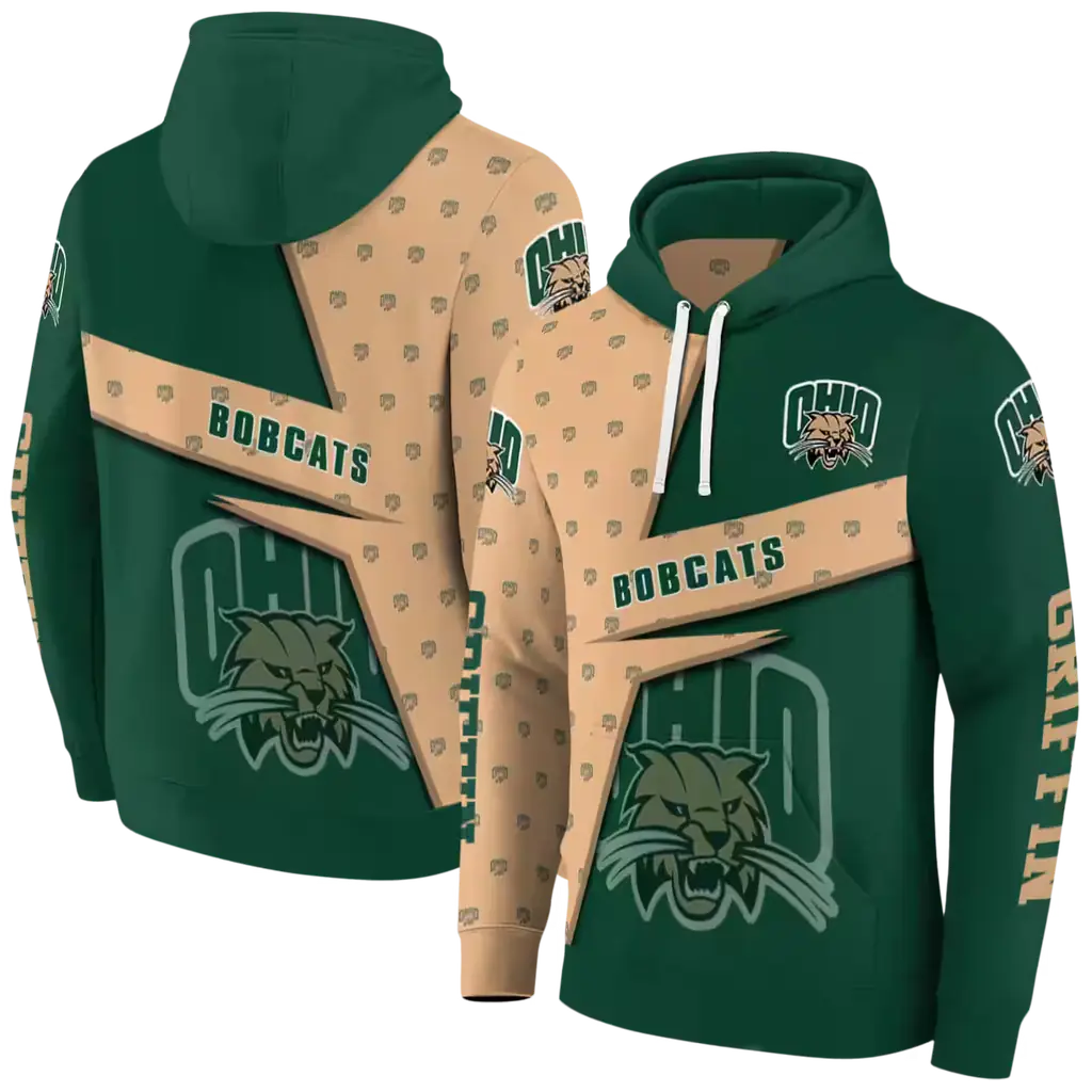 custom ohio bobcats abstract shape green hoodie fashion forward custom ohio bobcats abstract shape green hoodie fashion forward