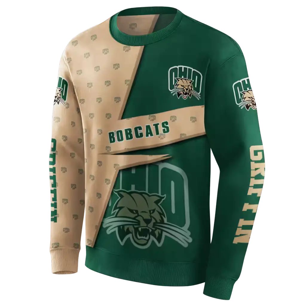 custom ohio bobcats abstract shape green hoodie new arrival custom ohio bobcats abstract shape green hoodie new arrival