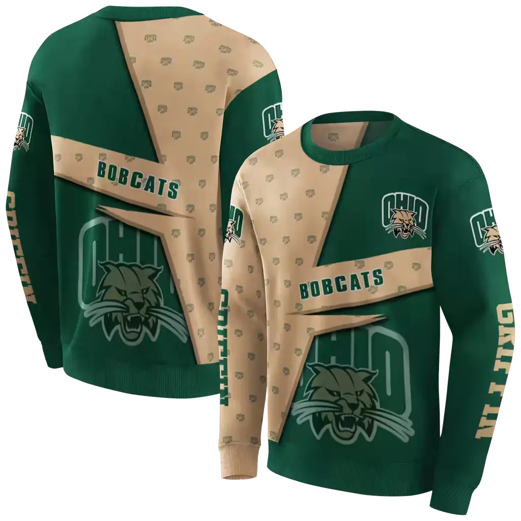 custom ohio bobcats abstract shape green hoodie premium grade custom ohio bobcats abstract shape green hoodie premium grade