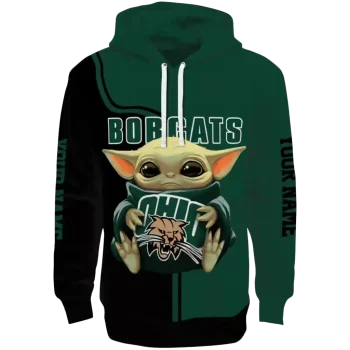 custom ohio bobcats baby yoda green black hoodie best selling