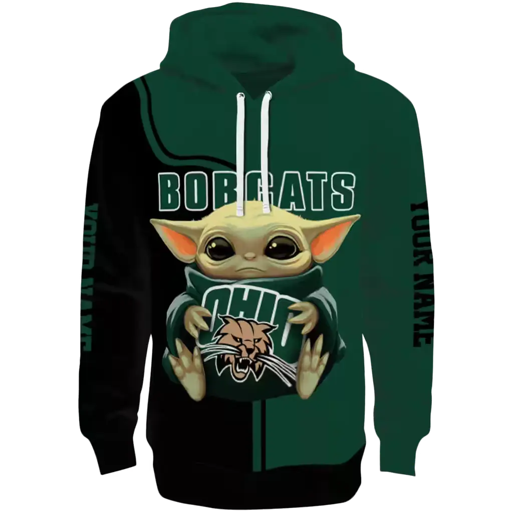 custom ohio bobcats baby yoda green black hoodie best selling custom ohio bobcats baby yoda green black hoodie best selling