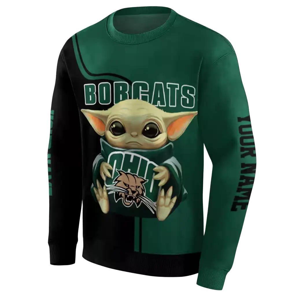 custom ohio bobcats baby yoda green black hoodie new arrival custom ohio bobcats baby yoda green black hoodie new arrival