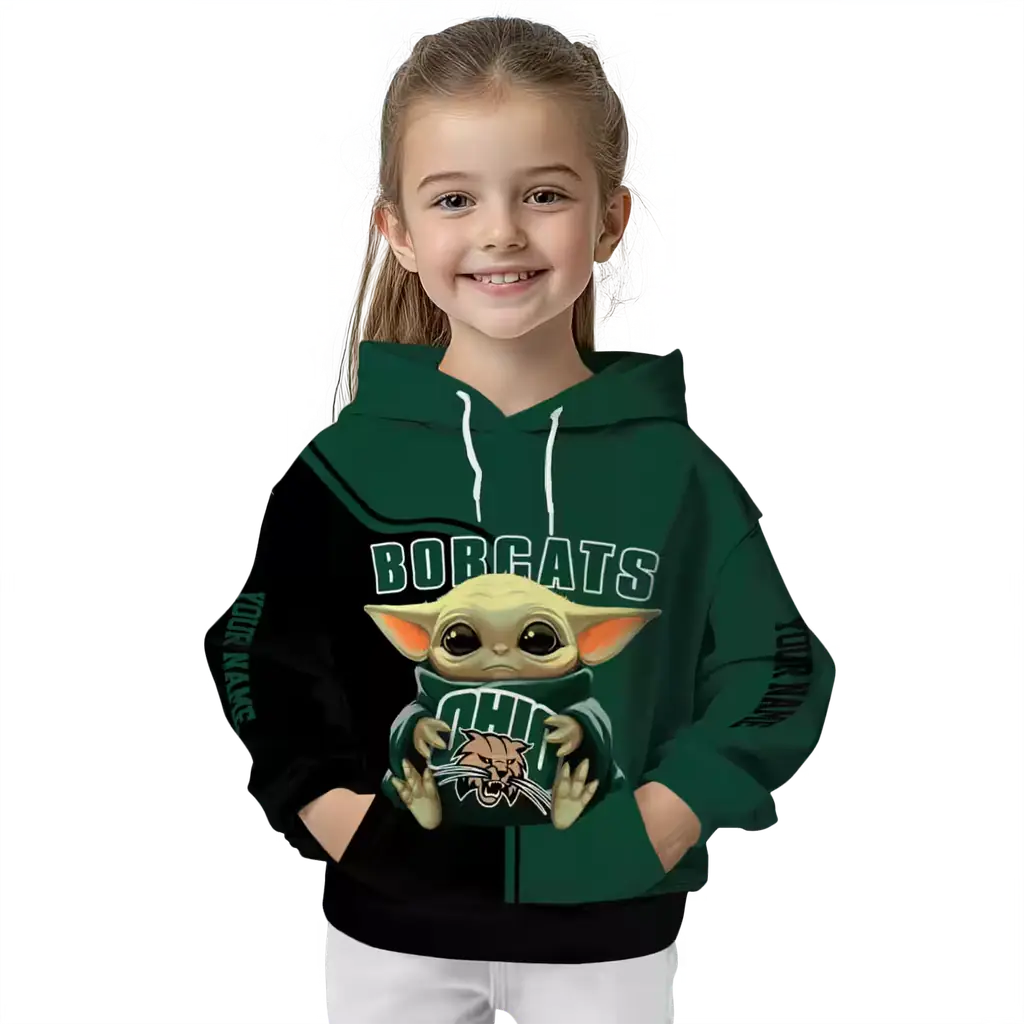 custom ohio bobcats baby yoda green black hoodie top rated custom ohio bobcats baby yoda green black hoodie top rated