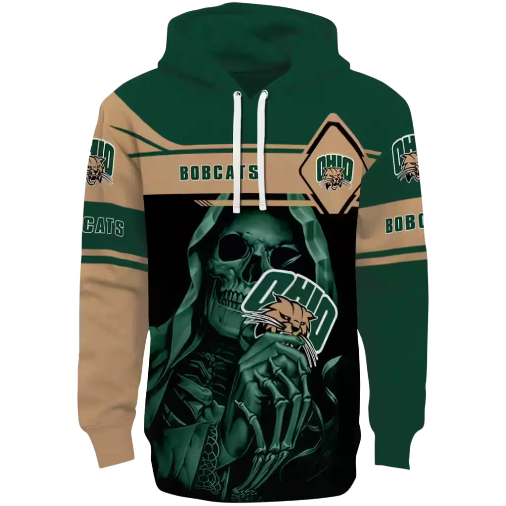 custom ohio bobcats grim reaper green black hoodie best selling custom ohio bobcats grim reaper green black hoodie best selling
