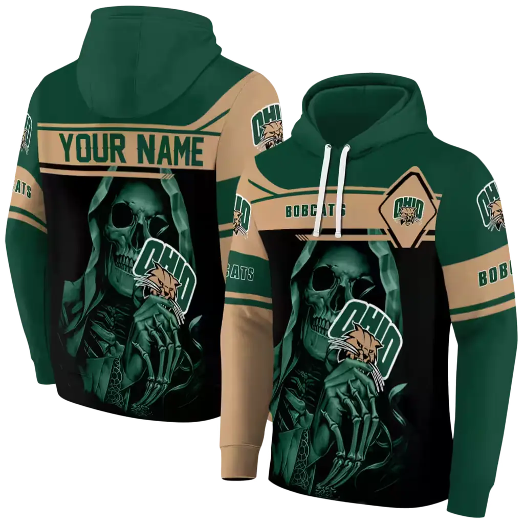 custom ohio bobcats grim reaper green black hoodie fashion forward custom ohio bobcats grim reaper green black hoodie fashion forward