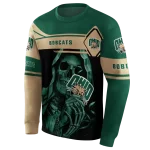 custom ohio bobcats grim reaper green black hoodie best selling
