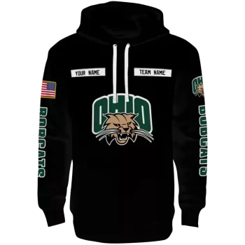 custom ohio bobcats punisher skull black hoodie best selling