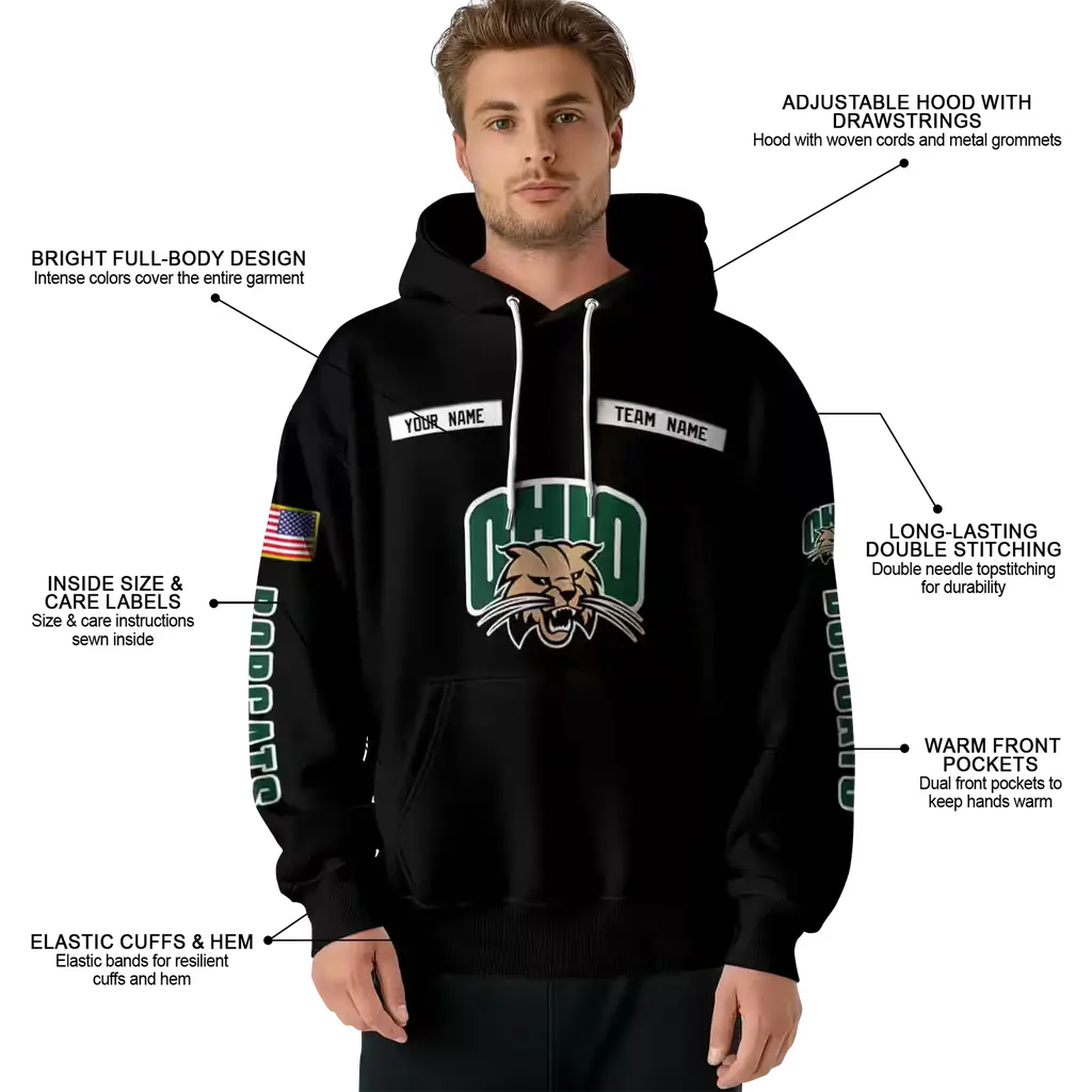custom ohio bobcats punisher skull black hoodie latest model custom ohio bobcats punisher skull black hoodie latest model