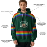 custom ohio bobcats rainbow stripes green hoodie best selling
