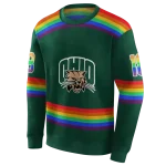 custom ohio bobcats rainbow stripes green hoodie best selling